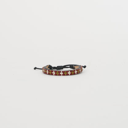 Skinny Msalaba Bracelet – Terracotta/Cream/Olive