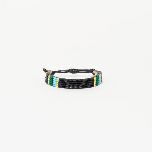 Stripe Bracelet - Black/Green/Turquoise