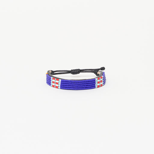 Stripe Bracelet - Royal/Red/White