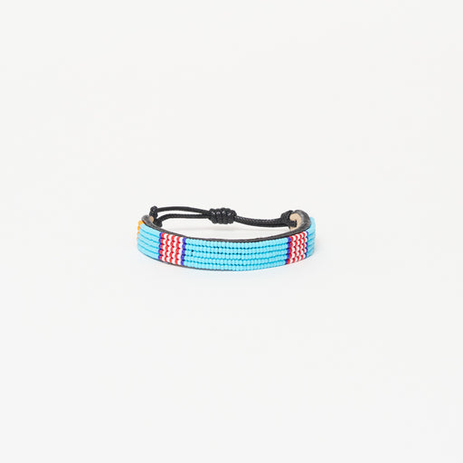Stripe Bracelet - Turquoise/Red/White