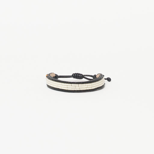 Solid Stripe Bracelet - Black/Pearl