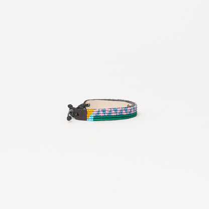 Pattern Bracelet - Mauve/Forrest Green Multi