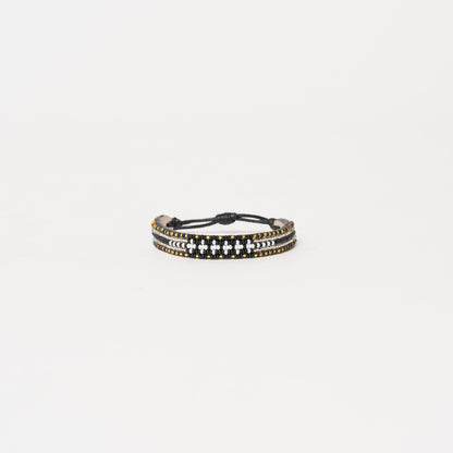 Pattern Bracelet - Black Metallic Multi