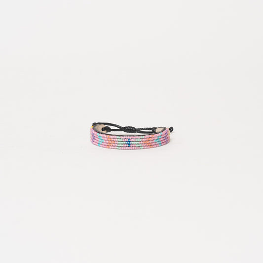 Pattern Friendship Bracelet - Pale Pink Multi