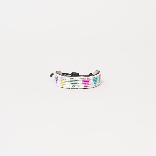 Mara Heart Bracelet - White/Electric Multi