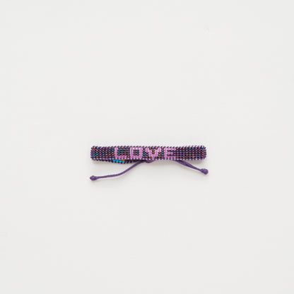 Woven LOVE Bracelet - Amethyst/Purple
