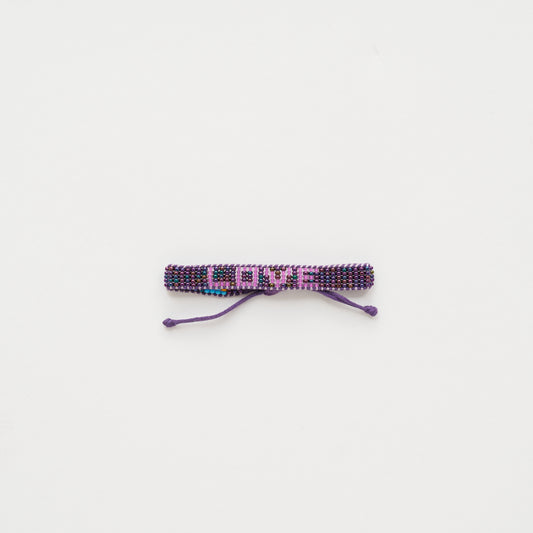 Woven LOVE Bracelet - Amethyst/Purple