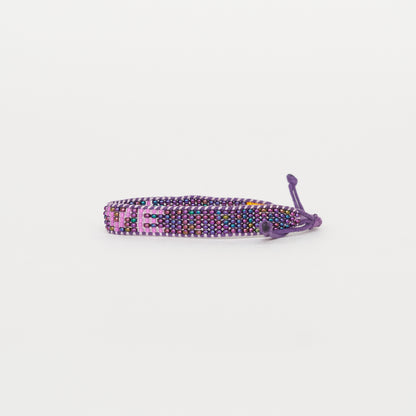 Woven LOVE Bracelet - Amethyst/Purple