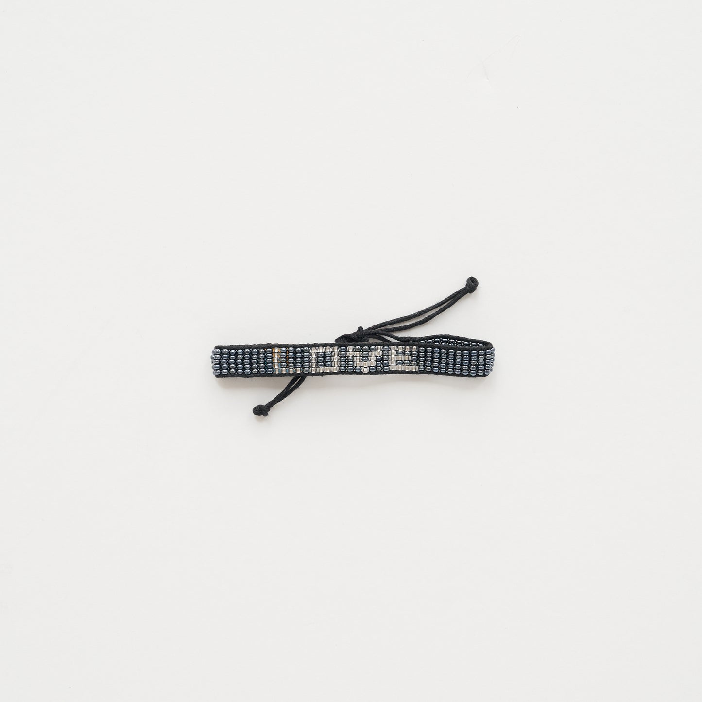 Woven LOVE Bracelet - Gunmetal/Silver