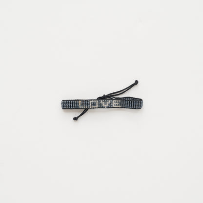 Woven LOVE Bracelet - Gunmetal/Silver