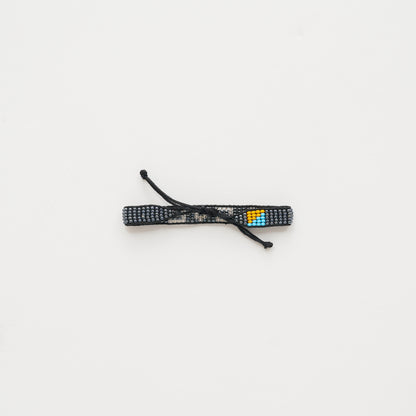 Woven LOVE Bracelet - Gunmetal/Silver