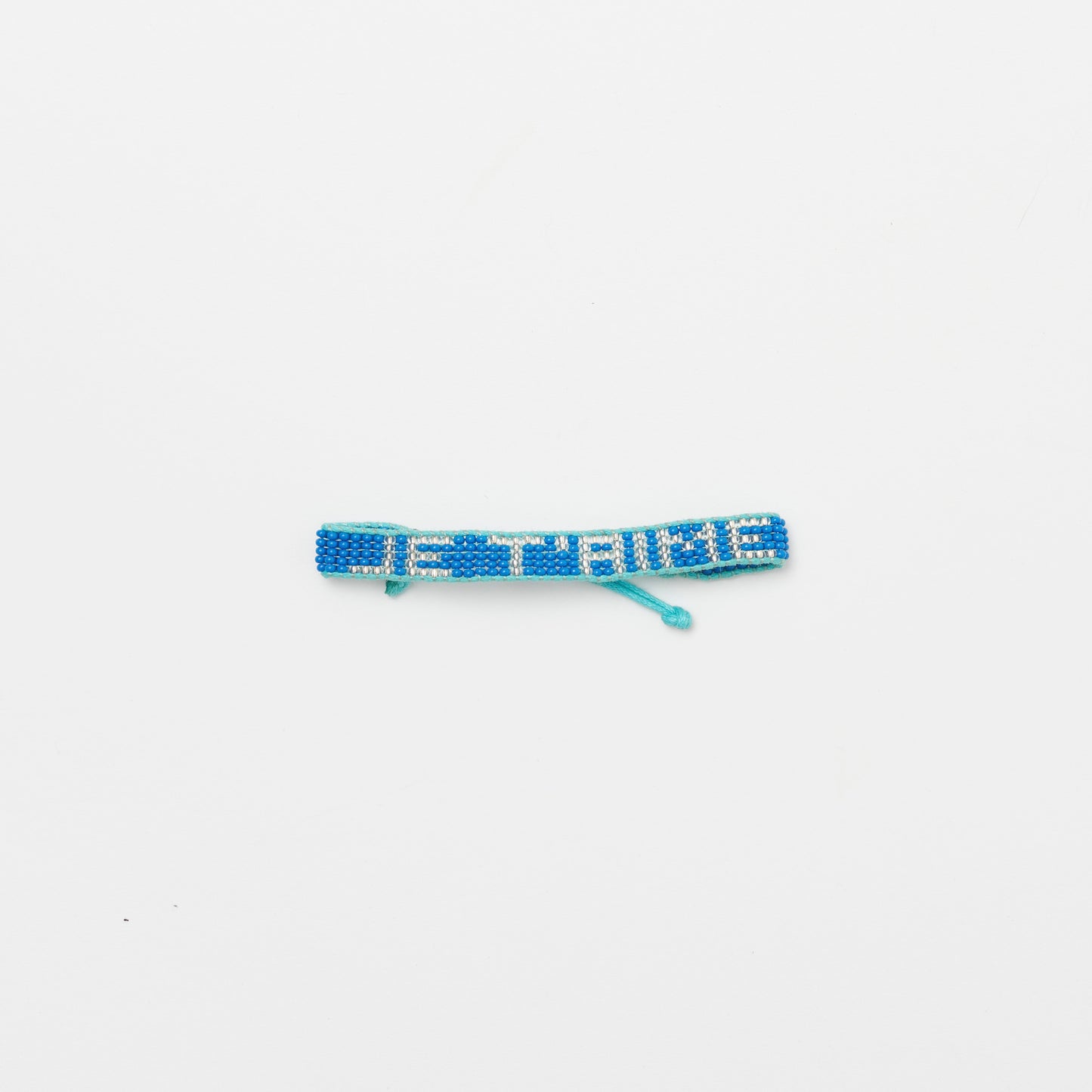 Woven JE T'AIME Bracelet - Cobalt/Silver