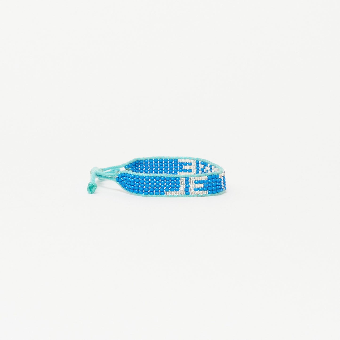 Woven JE T'AIME Bracelet - Cobalt/Silver