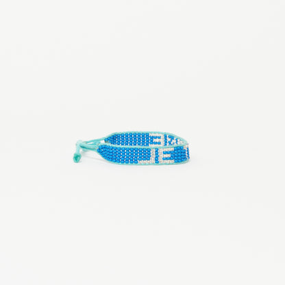 Woven JE T'AIME Bracelet - Cobalt/Silver
