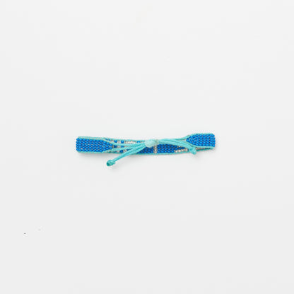 Woven JE T'AIME Bracelet - Cobalt/Silver
