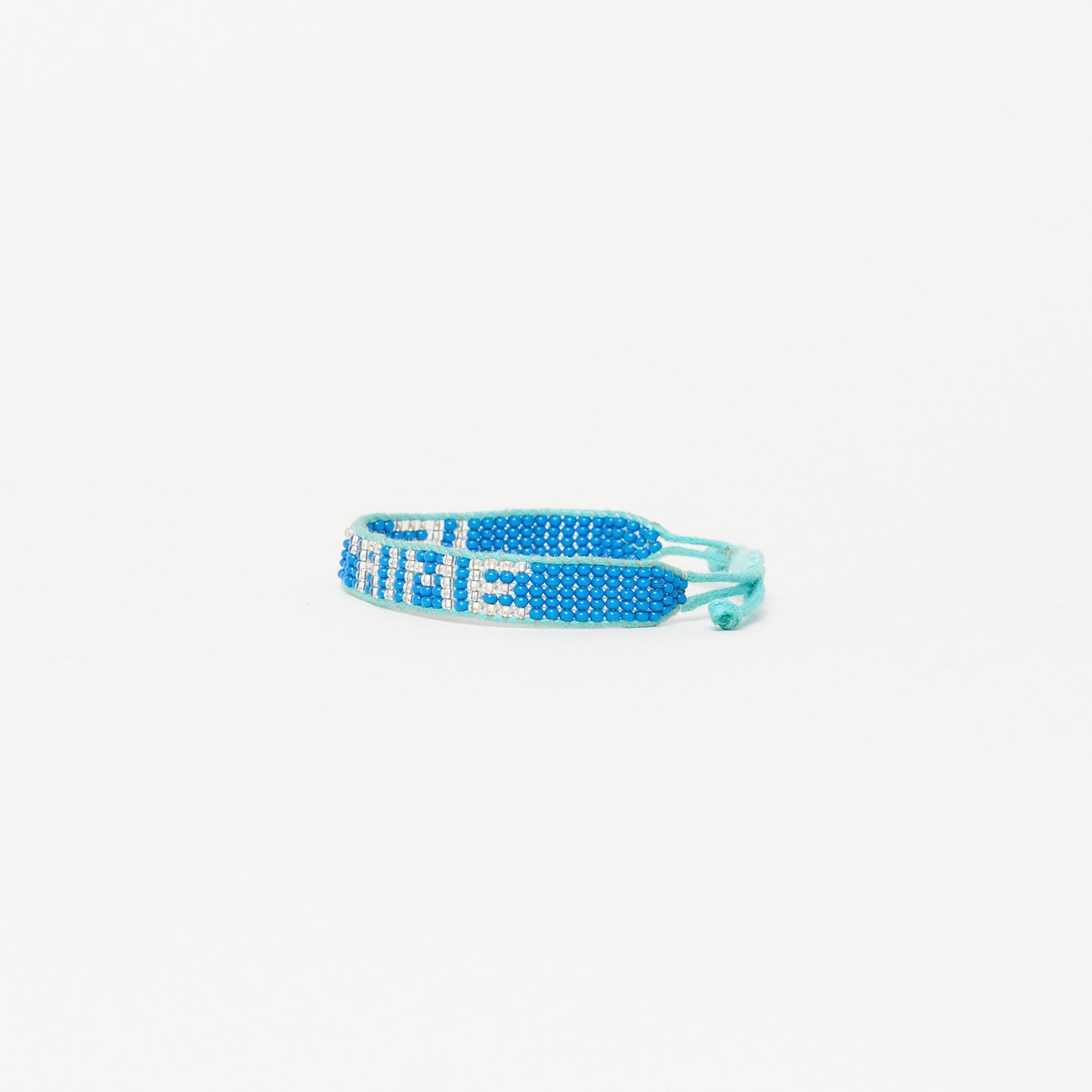 Woven JE T'AIME Bracelet - Cobalt/Silver