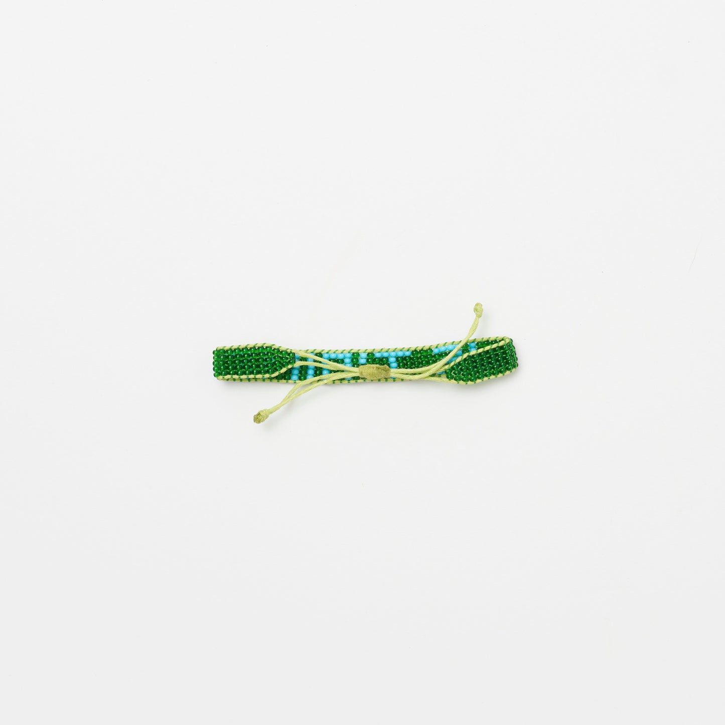 Woven JE T'AIME Bracelet - Green/Turquoise