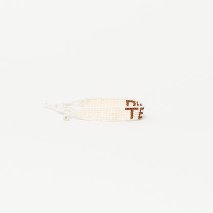 Woven TE AMO Bracelet - White/Brown