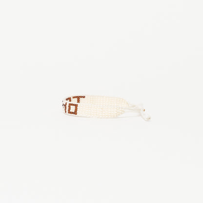Woven TE AMO Bracelet - White/Brown