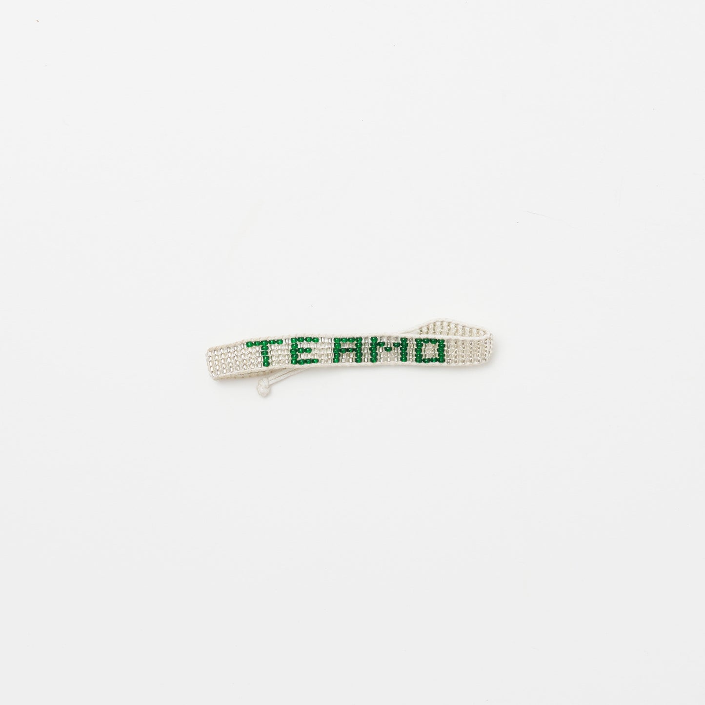 Woven TE AMO Bracelet - Silver/Green