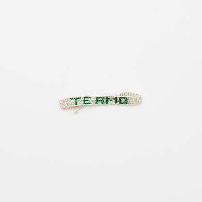 Woven TE AMO Bracelet - Silver/Green