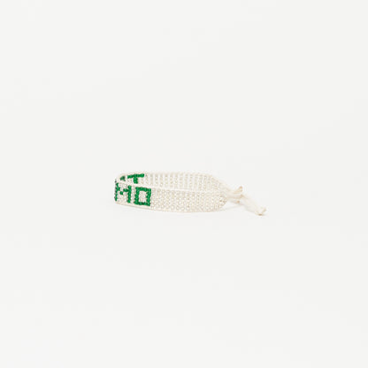 Woven TE AMO Bracelet - Silver/Green