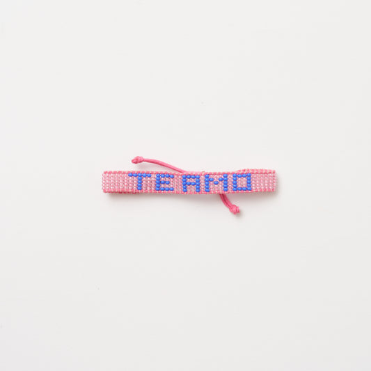 Woven TE AMO Bracelet - Pink/Sapphire