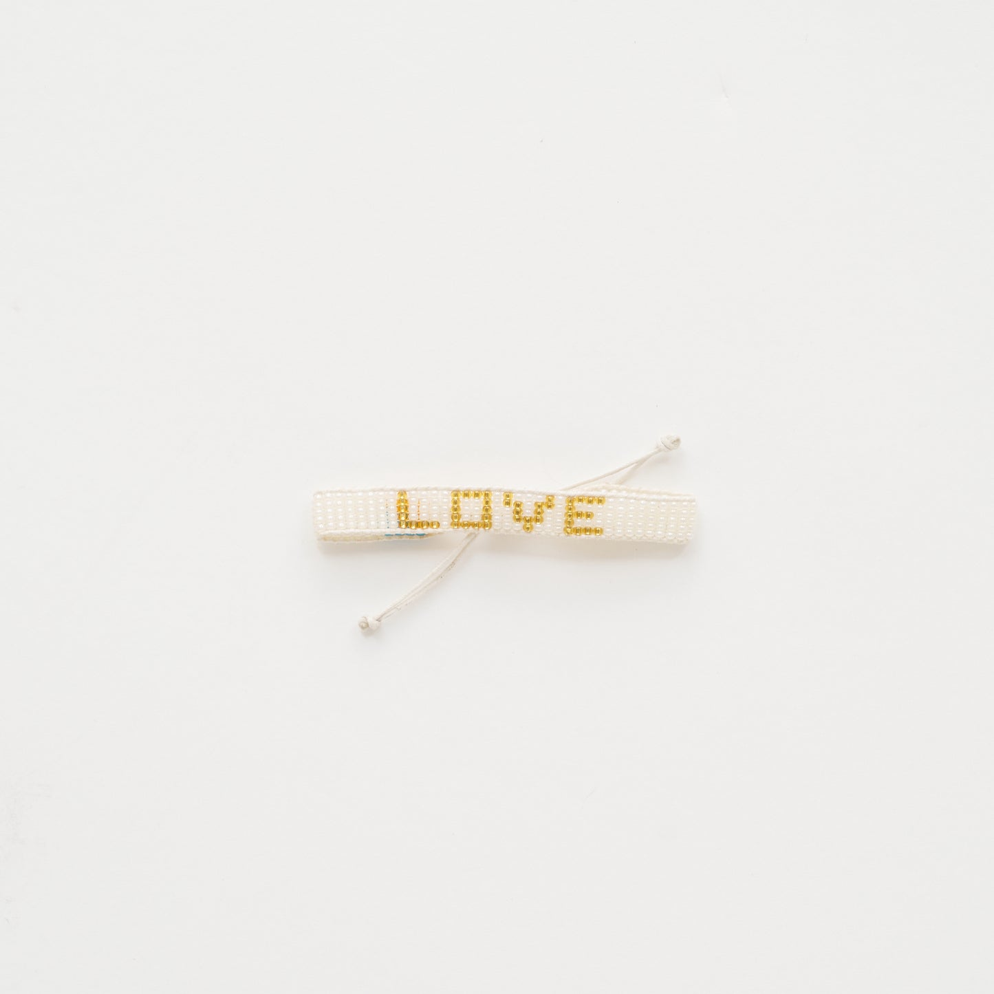 Woven LOVE Bracelet - Pearl/Gold