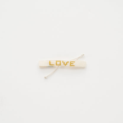 Woven LOVE Bracelet - Pearl/Gold