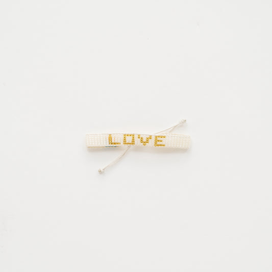 Woven LOVE Bracelet - Pearl/Gold