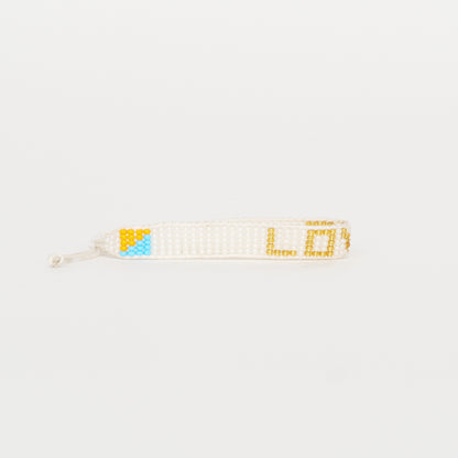 Woven LOVE Bracelet - Pearl/Gold