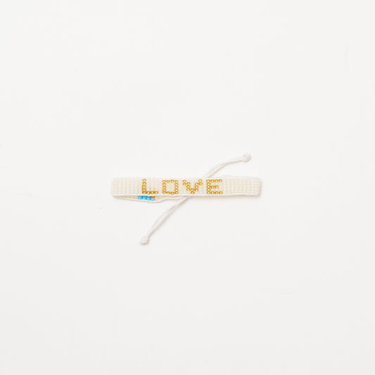 Woven LOVE Bracelet - Pearl/Gold