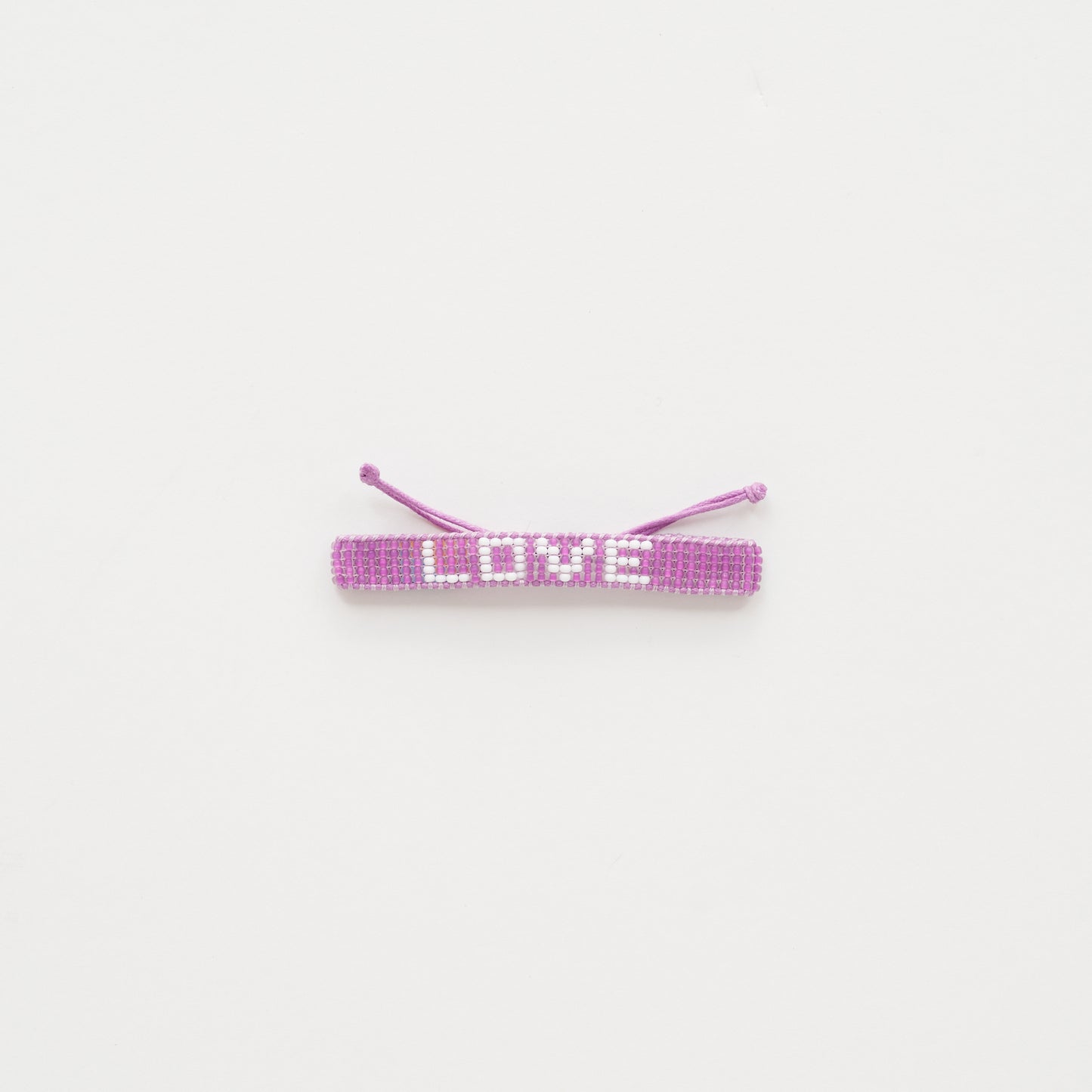 Woven LOVE Bracelet - Purple/White