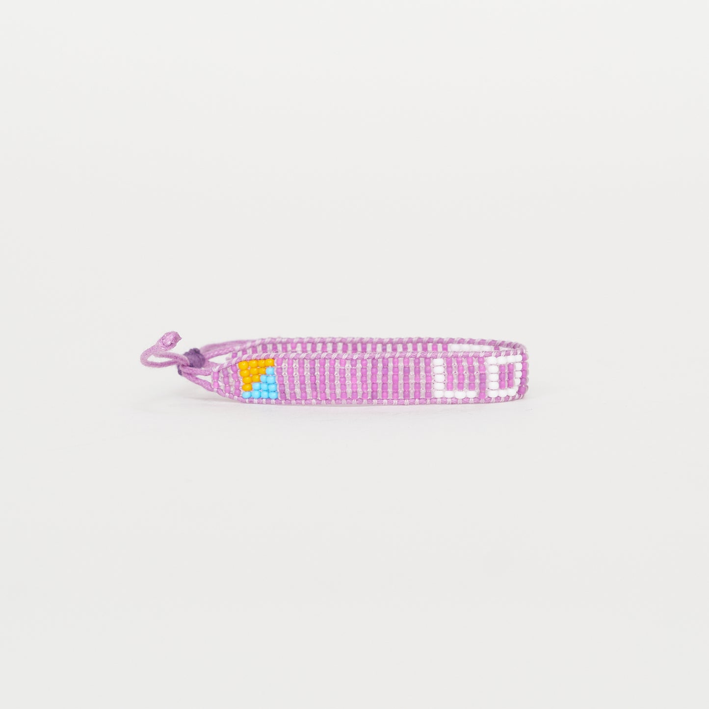 Woven LOVE Bracelet - Purple/White