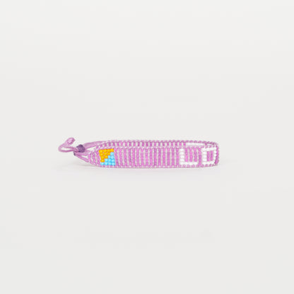 Woven LOVE Bracelet - Purple/White
