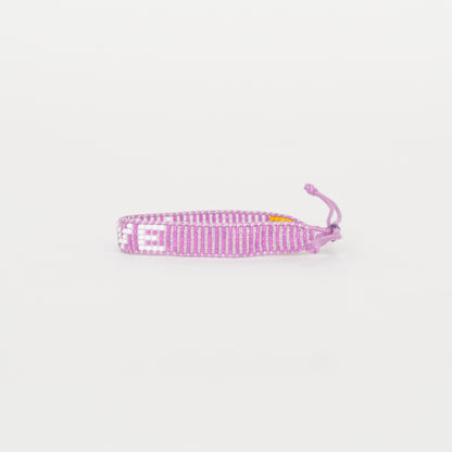 Woven LOVE Bracelet - Purple/White