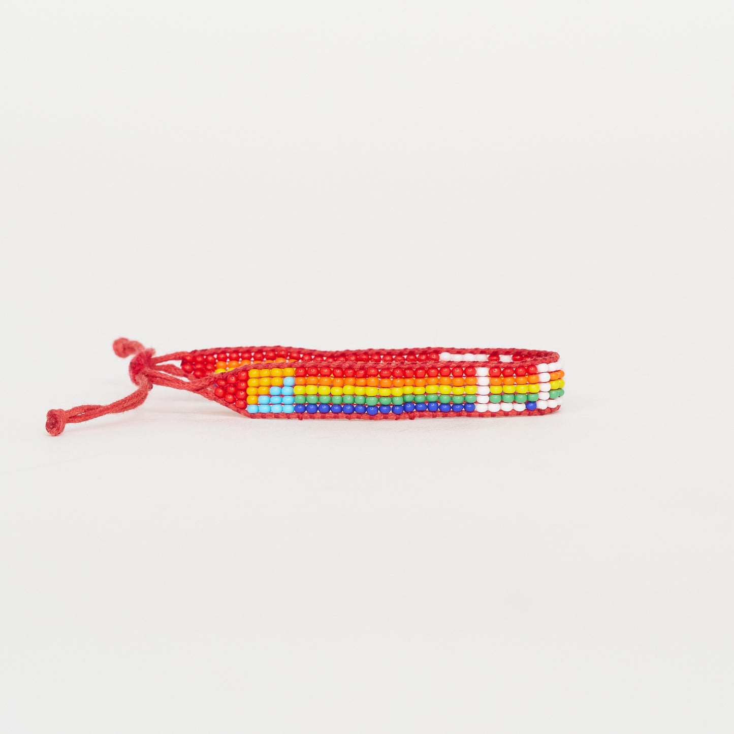 Woven LOVE Bracelet - Rainbow/White