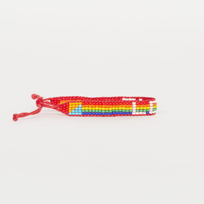 Woven LOVE Bracelet - Rainbow/White