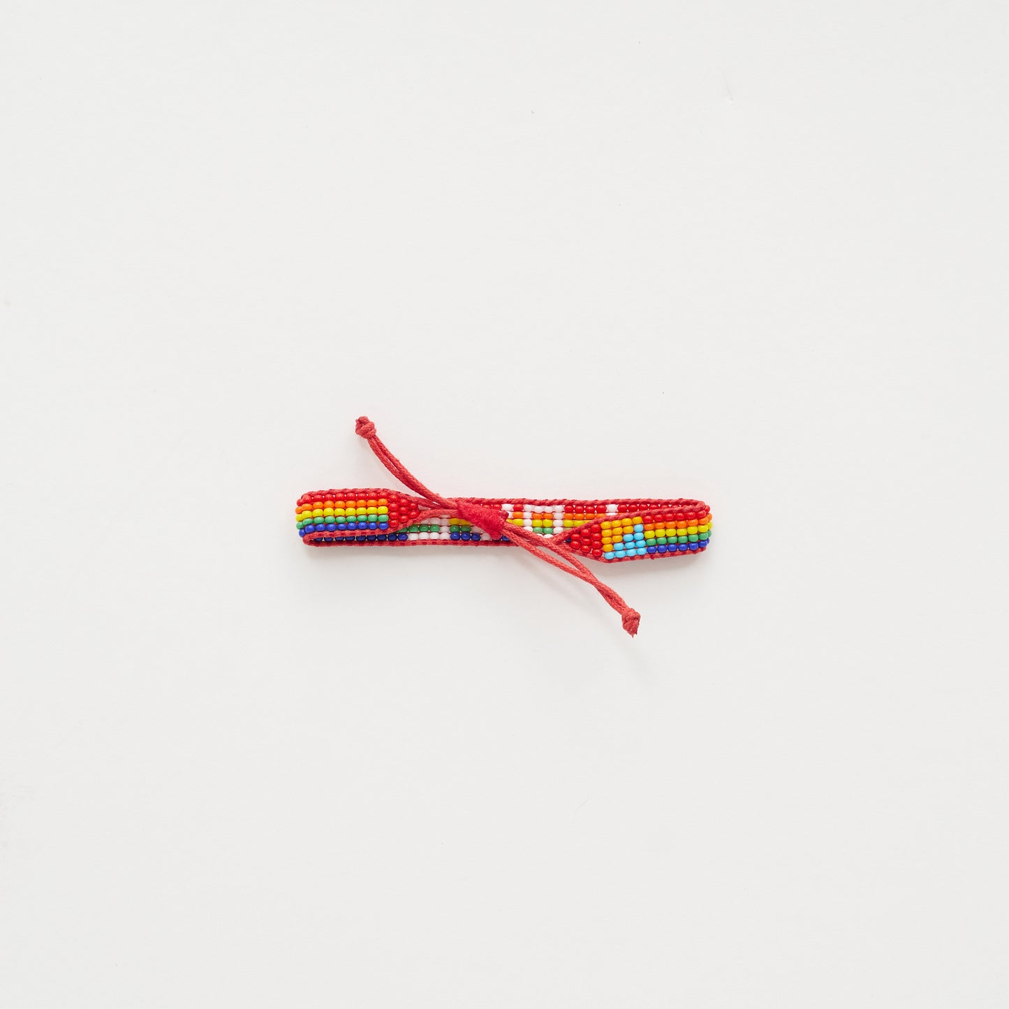 Woven LOVE Bracelet - Rainbow/White
