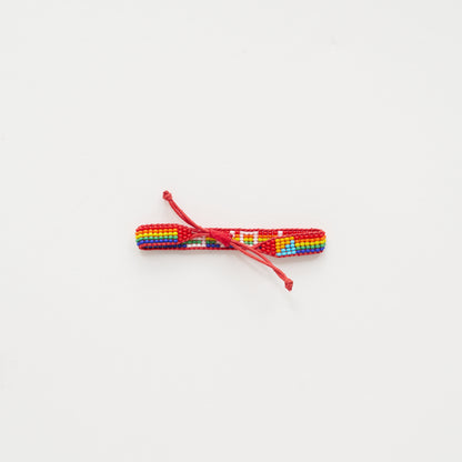 Woven LOVE Bracelet - Rainbow/White