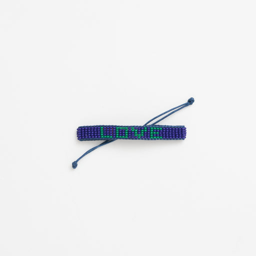 XLarge Woven LOVE Bracelet - Navy/Green