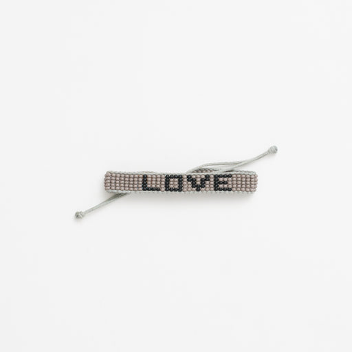 XLarge Woven LOVE Bracelet - Gray/Black