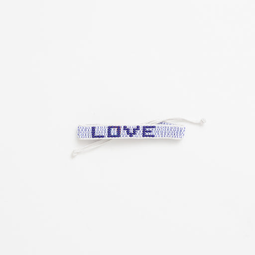 XLarge Woven LOVE Bracelet - Blue Dash/Navy