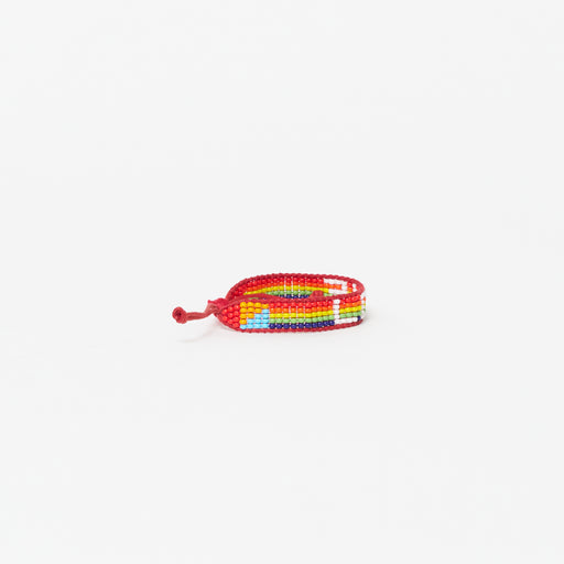 Kids Woven LOVE Bracelet - Rainbow/White lifestyle image
