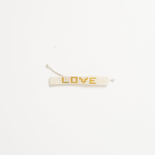 Woven LOVE Bracelet - Pearl/Gold