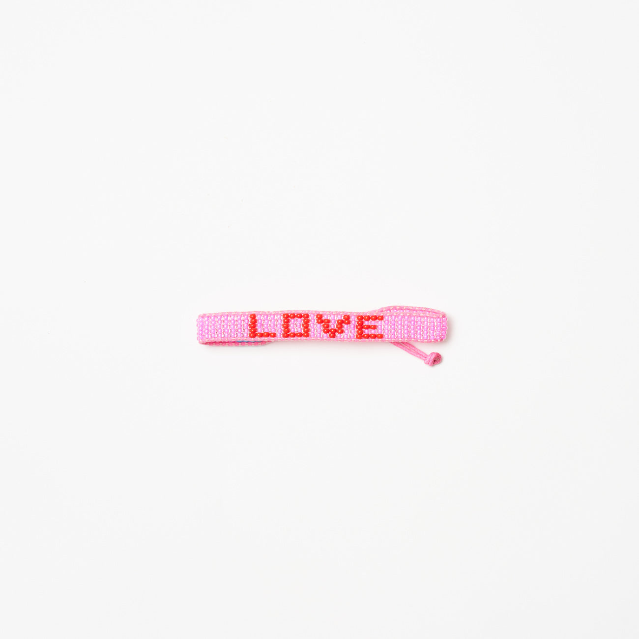 Woven LOVE Bracelet - Bubblegum/Cherry