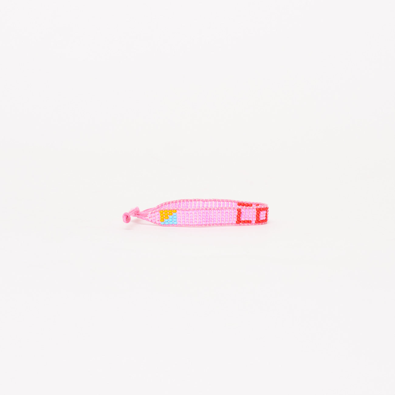 Woven LOVE Bracelet - Bubblegum/Cherry