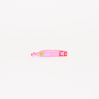 Woven LOVE Bracelet - Bubblegum/Cherry