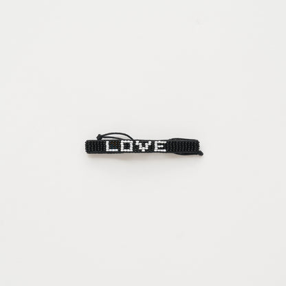 Woven LOVE Bracelet - Black/White