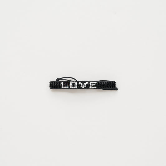 Woven LOVE Bracelet - Black/White